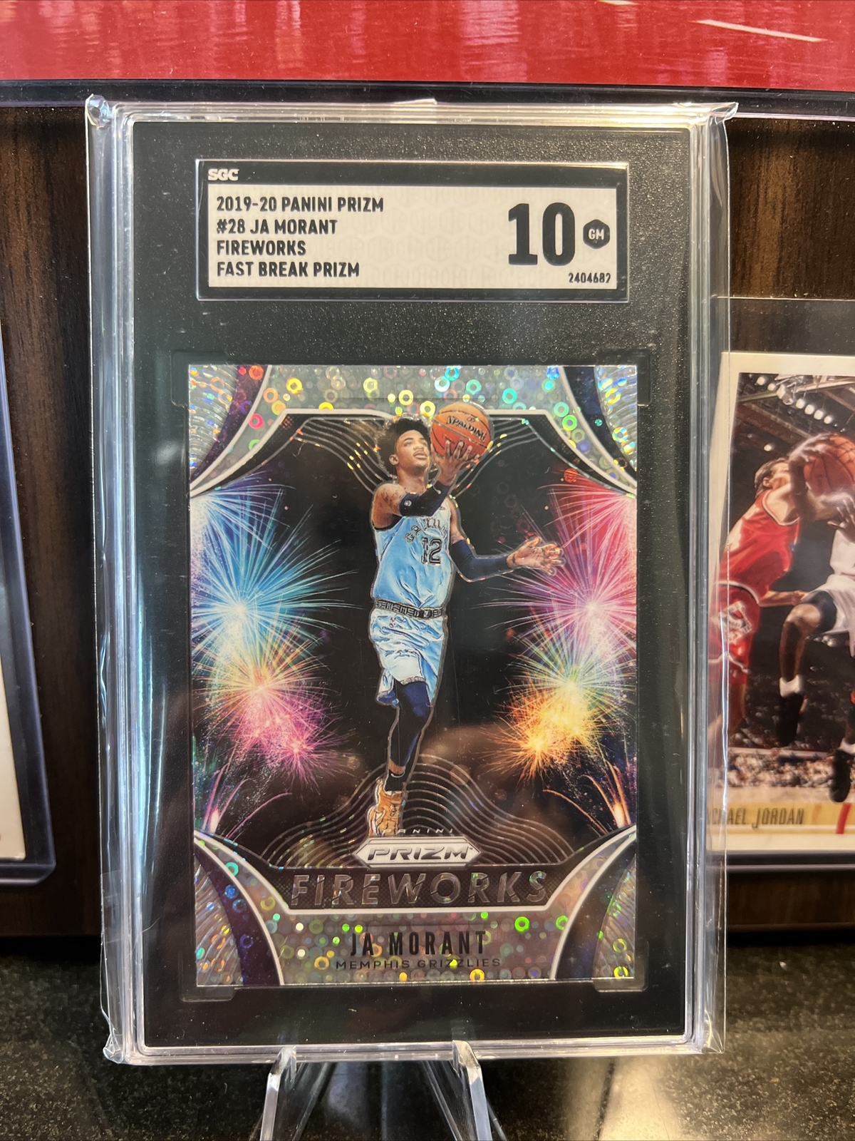 2019-20 Panini Fireworks Fast Break Prizm #28 Ja Morant SGC 10