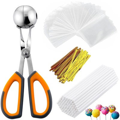 Lollipop Cake Pop Treat Bag Kit, Including 100 Cake Pop Sticks, 1 Cake Pop Mold