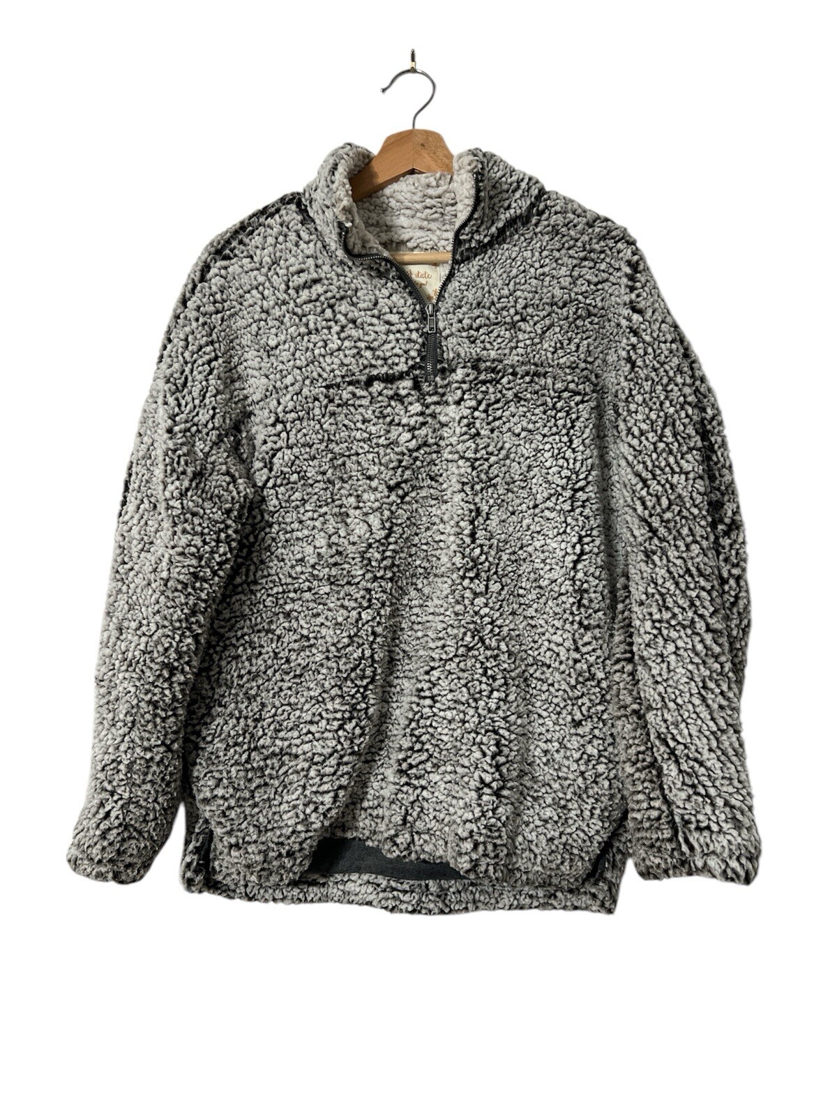 Altar'd State Charcoal Gray Sherpa Half Zip Pullover Women's Size Small