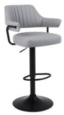 GREY PLUSH BAR STOOL  BREAKFAST KITCHEN BAR GAS LIFT, PADDED