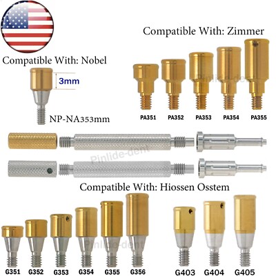 US Dental Locat0r Attachment Abutment Male Caps Kits Fit Nobel/Hiossen/Zimmer