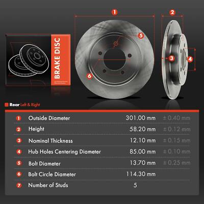 A-Premium 11.85 inch (301mm) Rear Drilled and Slotted Disc