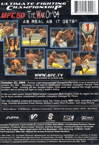 UFC ULTIMATE FIGHTING CHAMPIONSHIP WAR OF '04 DVD NEW SEALED ST. PIERRE HUGHES - Picture 2 of 2