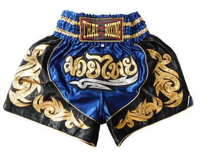 Kraftvolle Eleganz: Moderne Muay Thai Shorts blue MMA Boxen Größe M Hosen Short