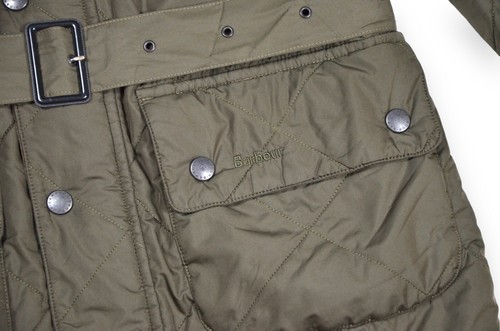 Men's Barbour International Quilted Jacket Sage D2111 Belted England Size M - Picture 7 of 19