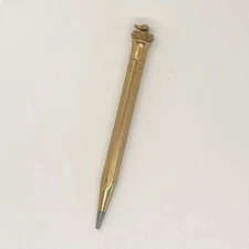 Vintage Wahl Eversharp Yellow Gold Filled Ring-Top Travel Pencil 4" Art Deco
