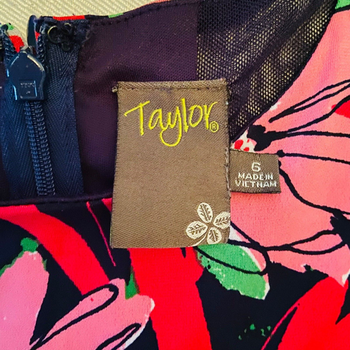 Maxi abito donna Taylor taglia 6 girocollo floreale rosa verde nero vestibilità rilassata - Foto 5 di 13
