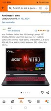 Acer Predator Helios Neo 16 Gaming Laptop With Case. Used Only For 4 Month