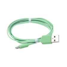MicroUSB 6ft USB Cable Charger Cord Power Wire Sync Flat Green for Smartphones