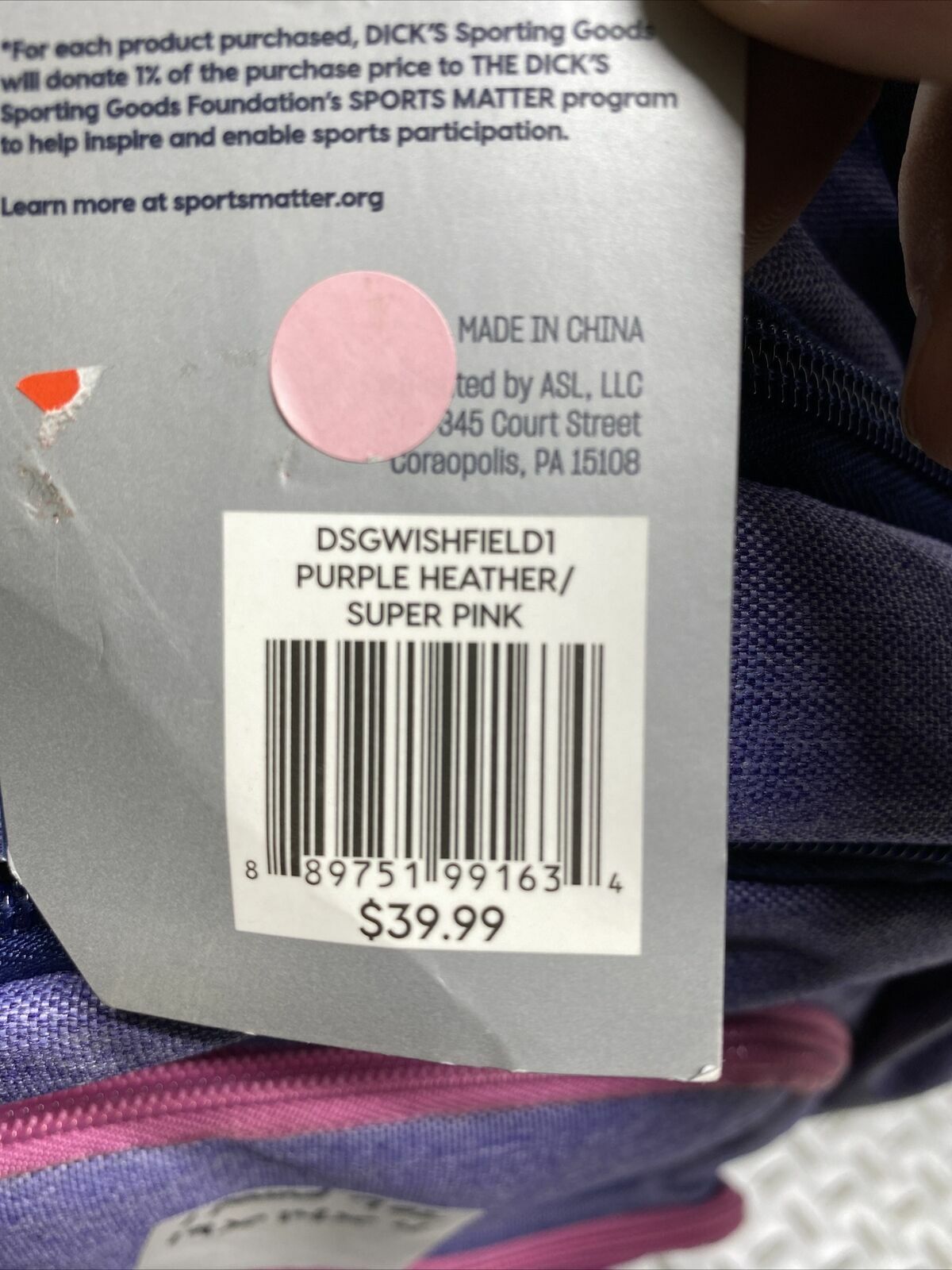 DSG Wishfield Backpack Bag Purple Heather/super Pink Z-126