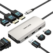 Image of 7-in-1 USB C Docking Station - 8K 60Hz DisplayPort - 4K 60Hz HDMI