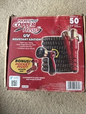 Pocket Hose Copper Head Expandable Garden Hose 50 FT, With New 360° Pocket Pivot
