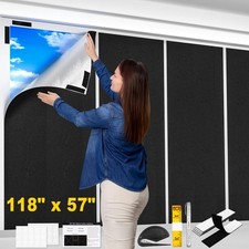 100 Blackout Window Cover, 118x57 Inch Portable Blackout Blinds, No Drill Pr...
