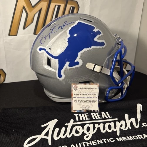 Barry Sanders Detroit Lions Certified Autographed Helmet Full Size Replica