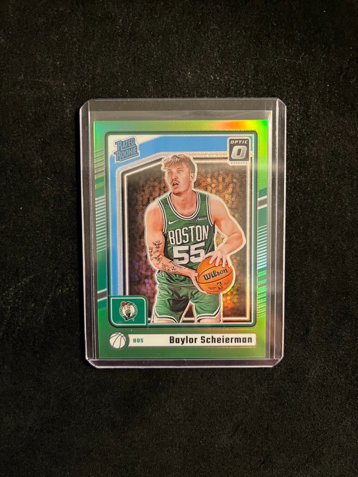 2024-25 Panini Donruss Optic Baylor Scheierman #263 Lime Green Prizm 031/149 RC