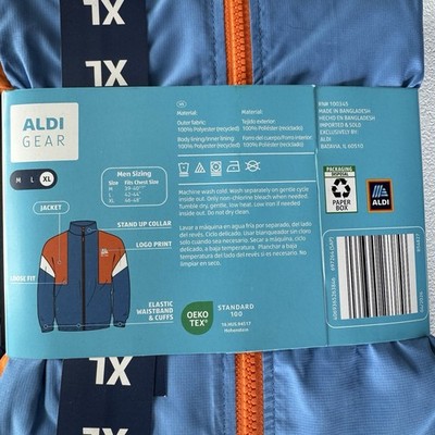 Aldi Gear Tracksuit Set XL Windbreaker Jacket Pants Blue Orange