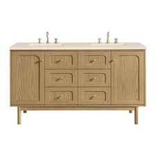 James Martin Vanities 545-V60D-3EMR Laurent 60" - Light Natural Oak