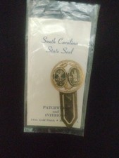 South Carolina State Seal Bookmark 24 kt Gold Finish Made in USA