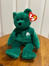 TY Beanie Baby Erin The Bear 1997 Shamrock - Retired Plush Toy With Tag