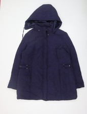 BHS Women’s Blue Hooded Mid-Length Parka Coat Size 20
