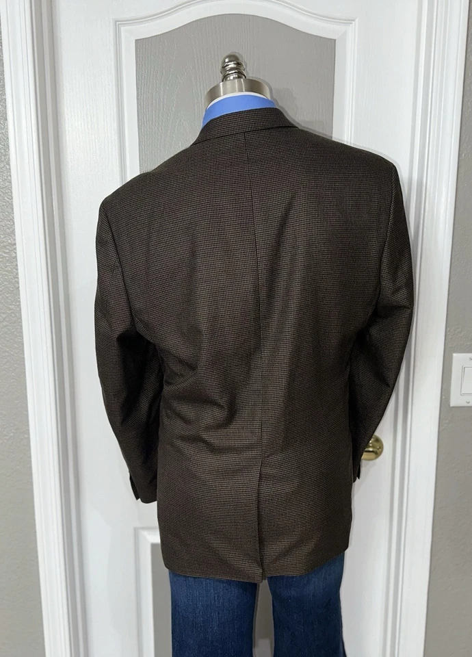 Chaps Sport Coat Size 44R 2 Button Men's Blazer Multi-color Single Vent 6 Pocket - Image 4 of 4