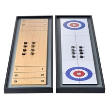 45in 2-in-1 Shuffleboard Curling Tabletop Game Set with 8 Pucks for Kids Indoor