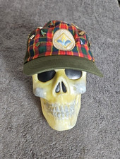 Webelos  Boy Scouts Of America Plaid BSA Hat Cap Snap Back Size M w/ 12 Pins