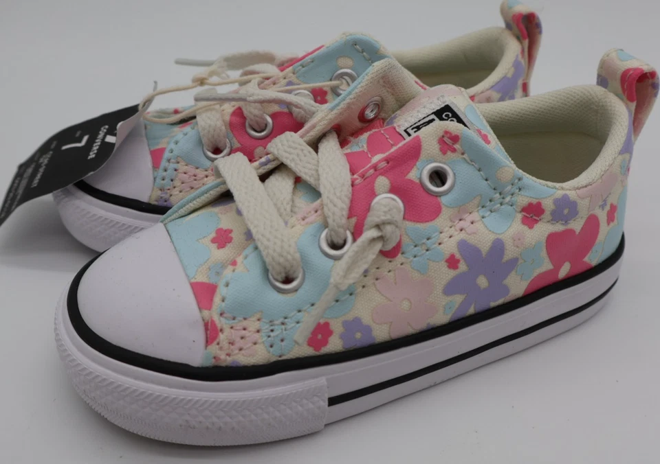 Zapatillas bajas Converse Street Ox ALL STAR rosa floral talla 7 niño pequeño Foto 2 de 4
