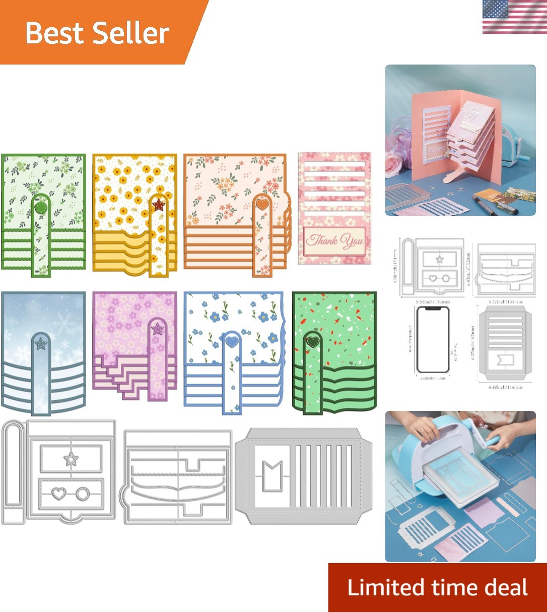 Versatile 8 Piece Metal Die Set: Perfect for Creative Card M