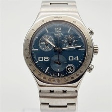 Swatch IRONY Chronograph Watch Blue 3 Hand Ti...
