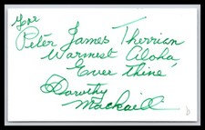 Dorothy Mackaill - Silent Fim Actress - 3x5 Card - Signed | Autograph (b)