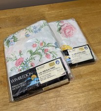 Sears Vtg Flat Fitted Sheets Full Wimbledon Floral Pink Yellow Blue Cottagecore