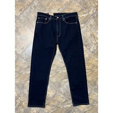 Levi 505 Regular Fit Jeans Mens 36x32 Dark Blue NEW Straight Leg Stretch Denim