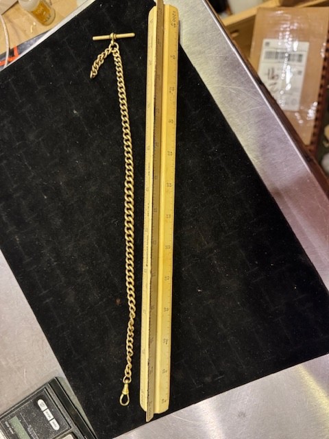 30.8g Marked 9ct Gold Watch Chain Fob Graduated