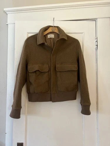ZARA Origins BOMBER JACKET Aviator Size L Wool Exterior Quiet Luxury Old Money image 5
