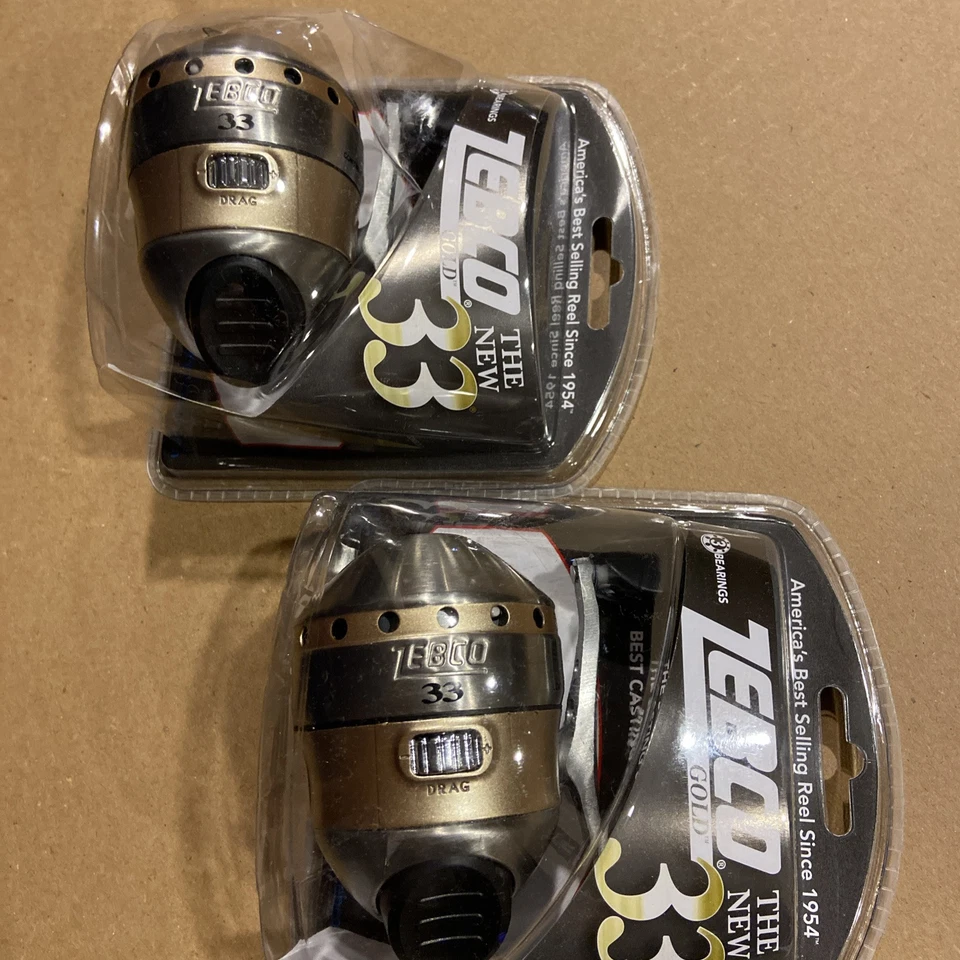 ZEBCO 33 Gold Spincast Reel 3.6:1 Gear Ratio W/10LB Line 3 Bearing (Lot of 2) - Image 2 of 4