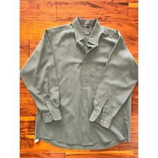 ARROW Mens Button Down Shirt Long Sleeve Green Button Up Size 16 16.5 32 33 L