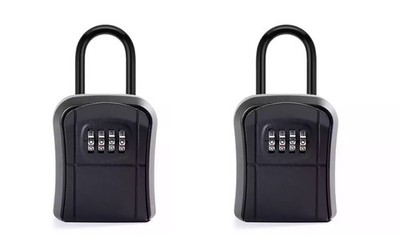 2 lockboxes key storage lock box realtor real estate 4 digit lockbox metal shell