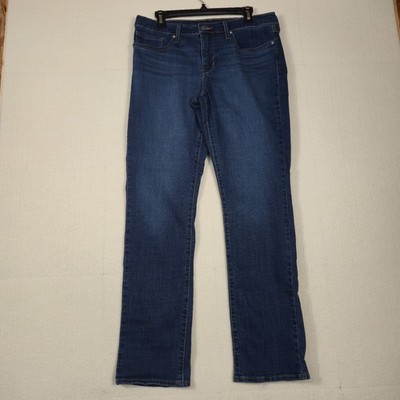 Levis Classic Straight Jeans Womens W31 L32 Blue MidRise Denim Pants Stretch Fit
