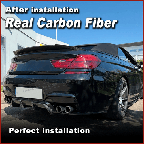 For BMW 6 Series F12 640i 650i Convertible 13-18 REAL Carbon Rear Trunk Spoiler - Picture 3 of 12
