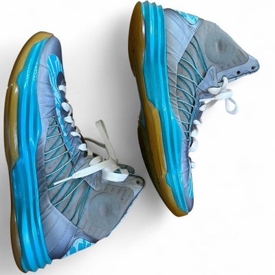 Nike Hyperdunk 2012 High Top Sneaker Gray Blue Gum Abstract Basketball Shoe