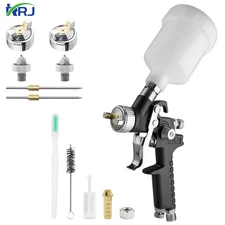 Mini Hvlp Air Spray Gun Kit W/0.8/1.0mm Nozzles 125cc Cup Small Automotive Paint