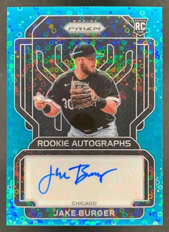 Jake Burger 2022 Panini Prizm Rookie Auto Teal Donut Circles RC White Sox 13/13