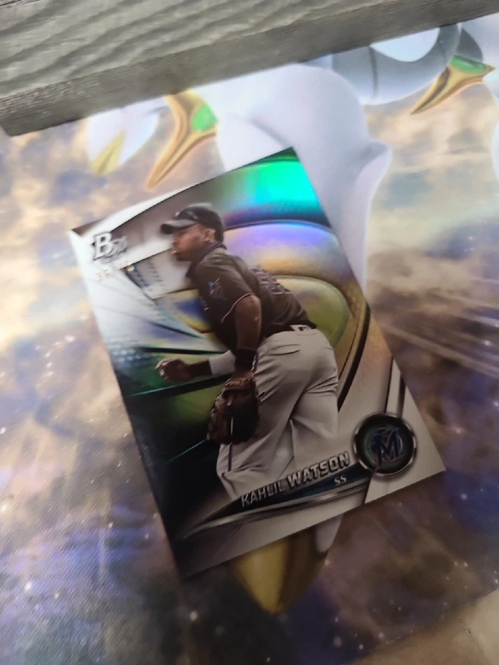 2022 Bowman Platinum Kahlil Watson SP Platinum Bar # /75 999.5 Marlins  - Image 3 of 4