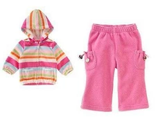 NWT GIRL GYMBOREE SWEET TOOTH PINK FLEECE JACKET PANTS OUTFIT SET 6-12 MOS NEW 