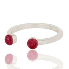 Dyed Ruby Gemstone Stackable Rings 925 Sterling Silver Open Ring Jewelry