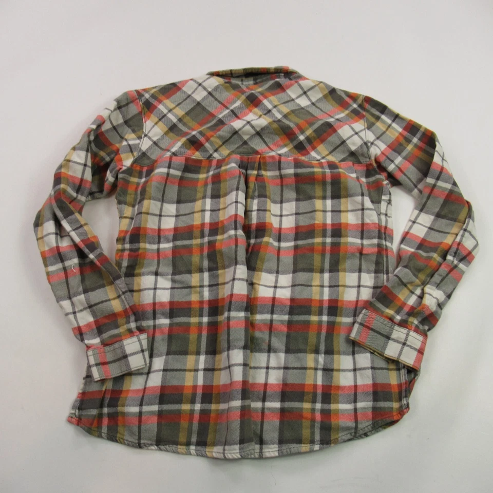 Camisa Columbia para mujer mediana manga larga a cuadros botón delantero exterior Foto 4 de 4