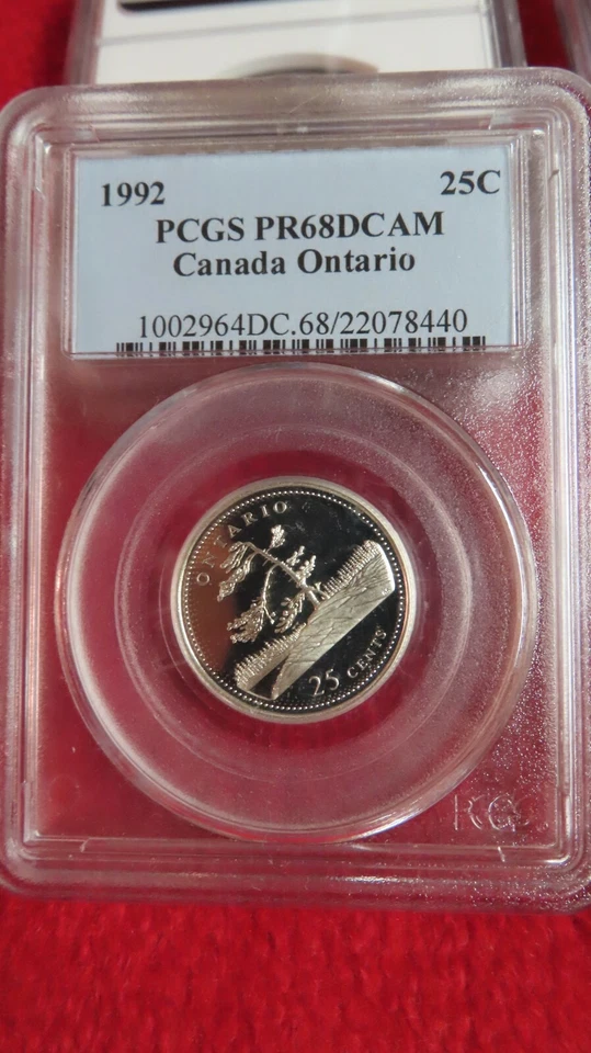 NGC 1992 Canada 25C Ontario PCGS PR 69 ULTRA CAMEO 25 CENTS - Image 2 of 4
