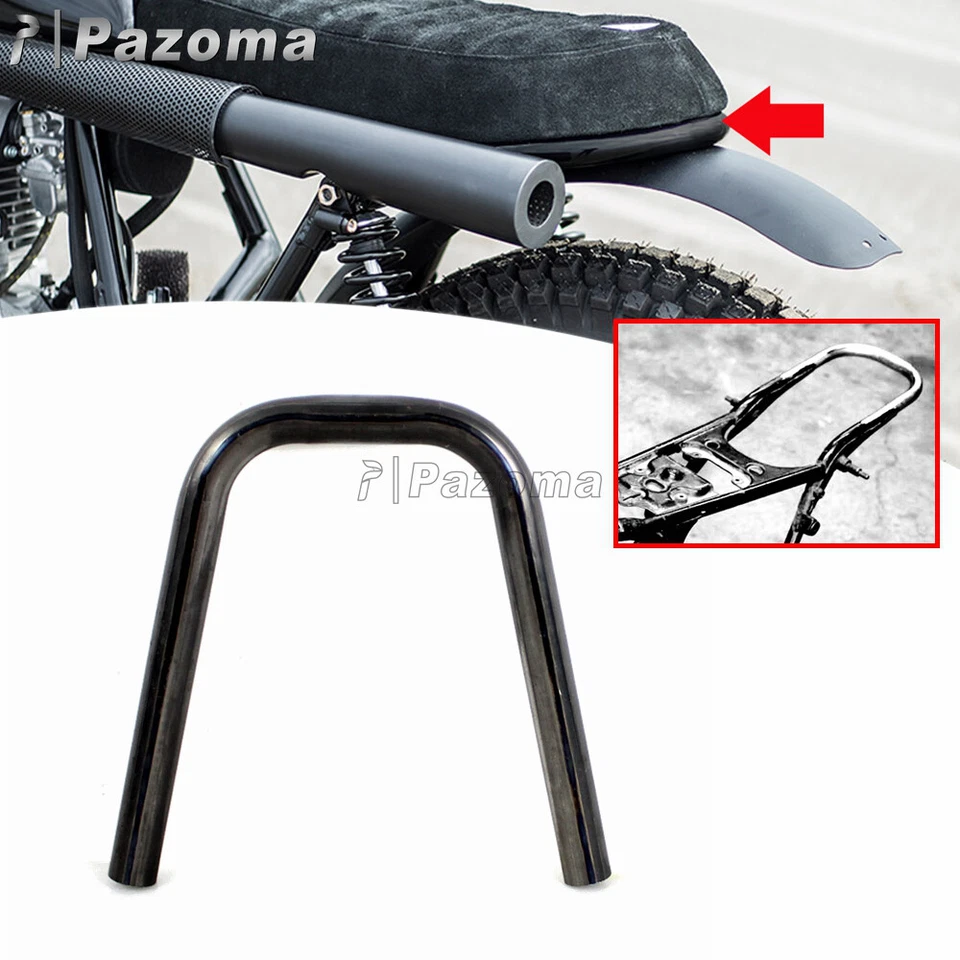 Marco de asiento trasero tubo gris plata extremo rastreador aro para Honda BMW Café Racer 7/8" Foto 3 de 4