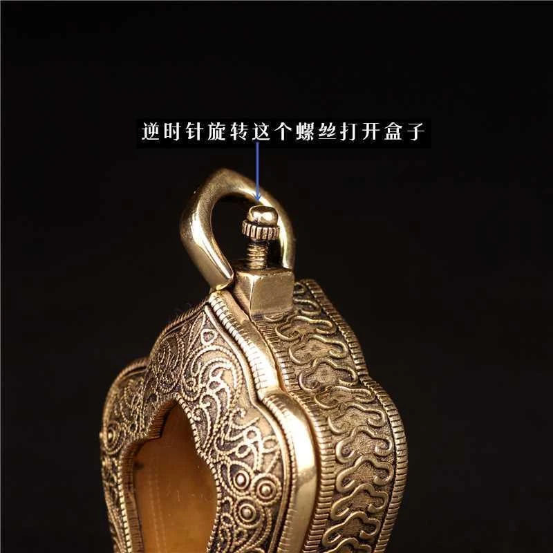 Joyería tibetana se puede abrir caja de latón transparente collar colgante Foto 3 de 4